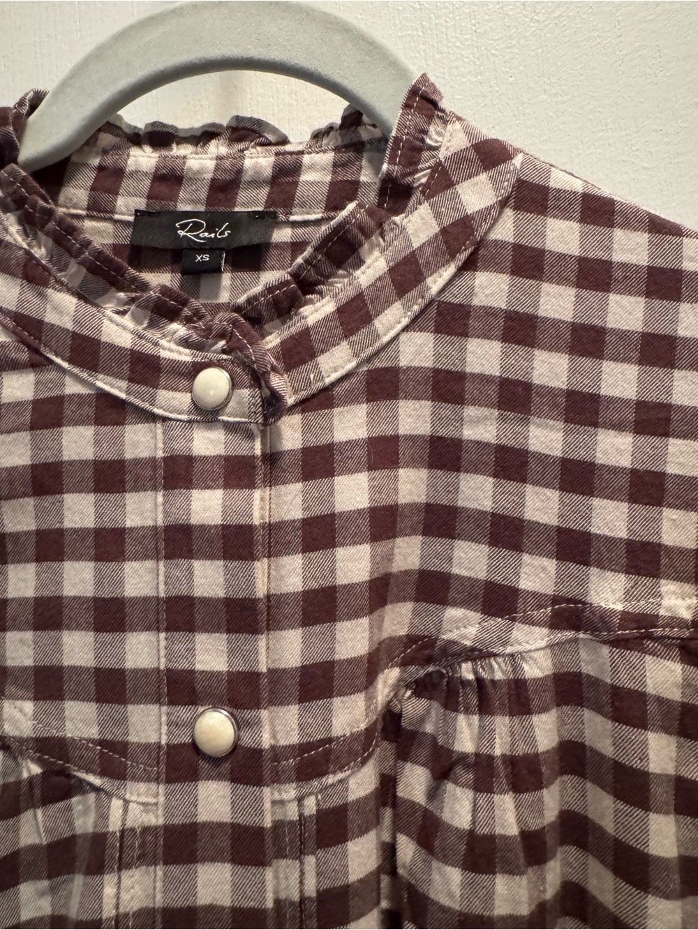 Rails Gingham Ruffle Shirt - Picture 6 of 7